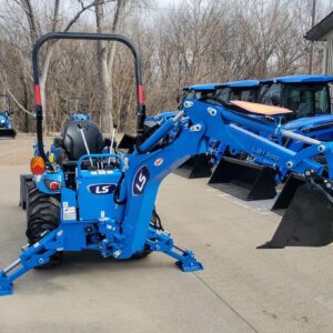 Ls lawn mower tractor with front loader and backhoe